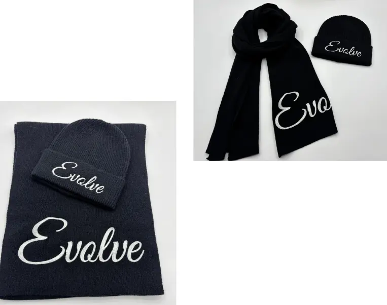OEM knitwear factory China — nine product types scarves beanies gloves WeaveEssence